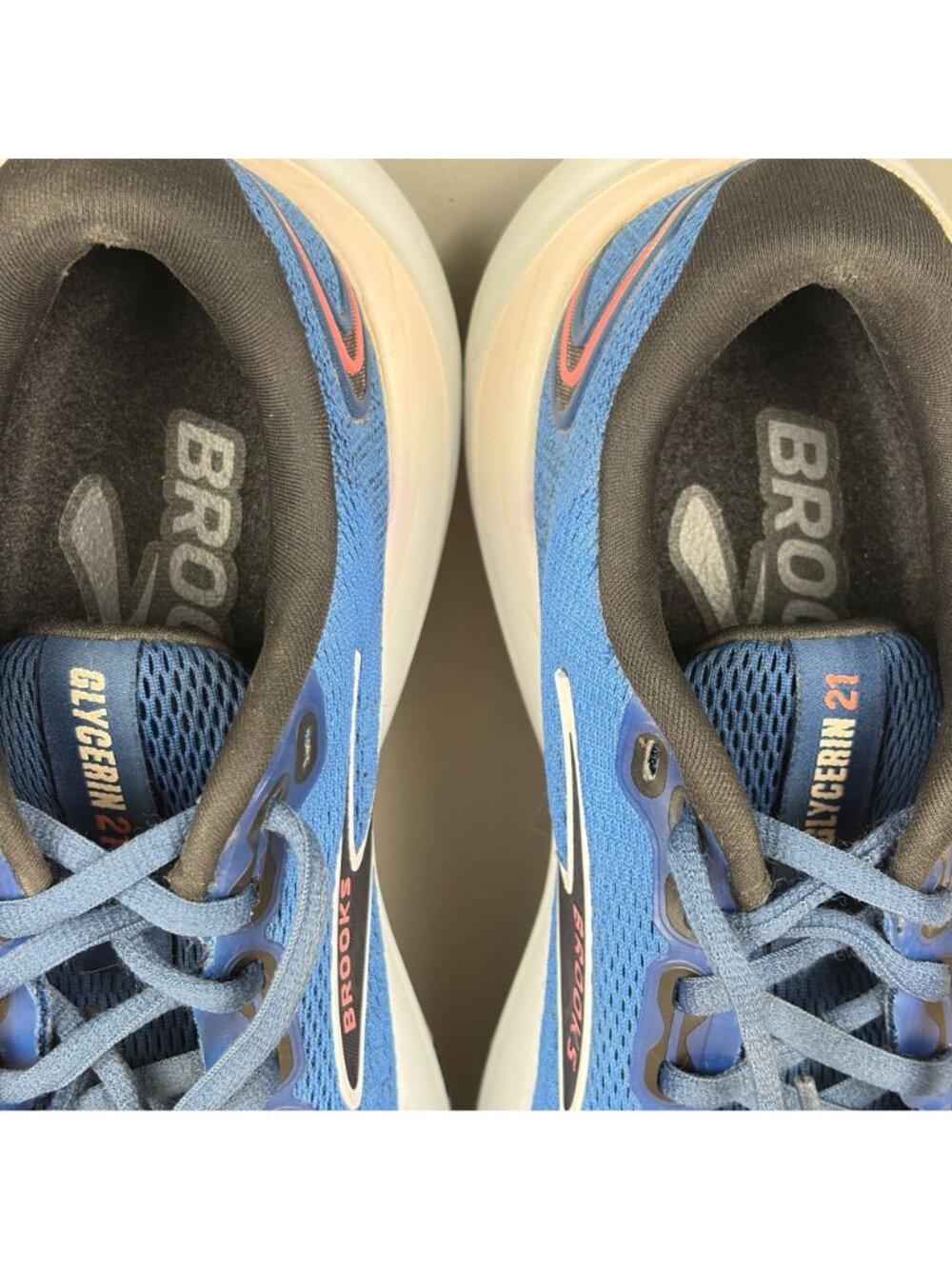 Brooks Glycerin 21 Athletic Running Shoes Womens 7 Blue Pink Breathable Low Top - Picture 7 of 10